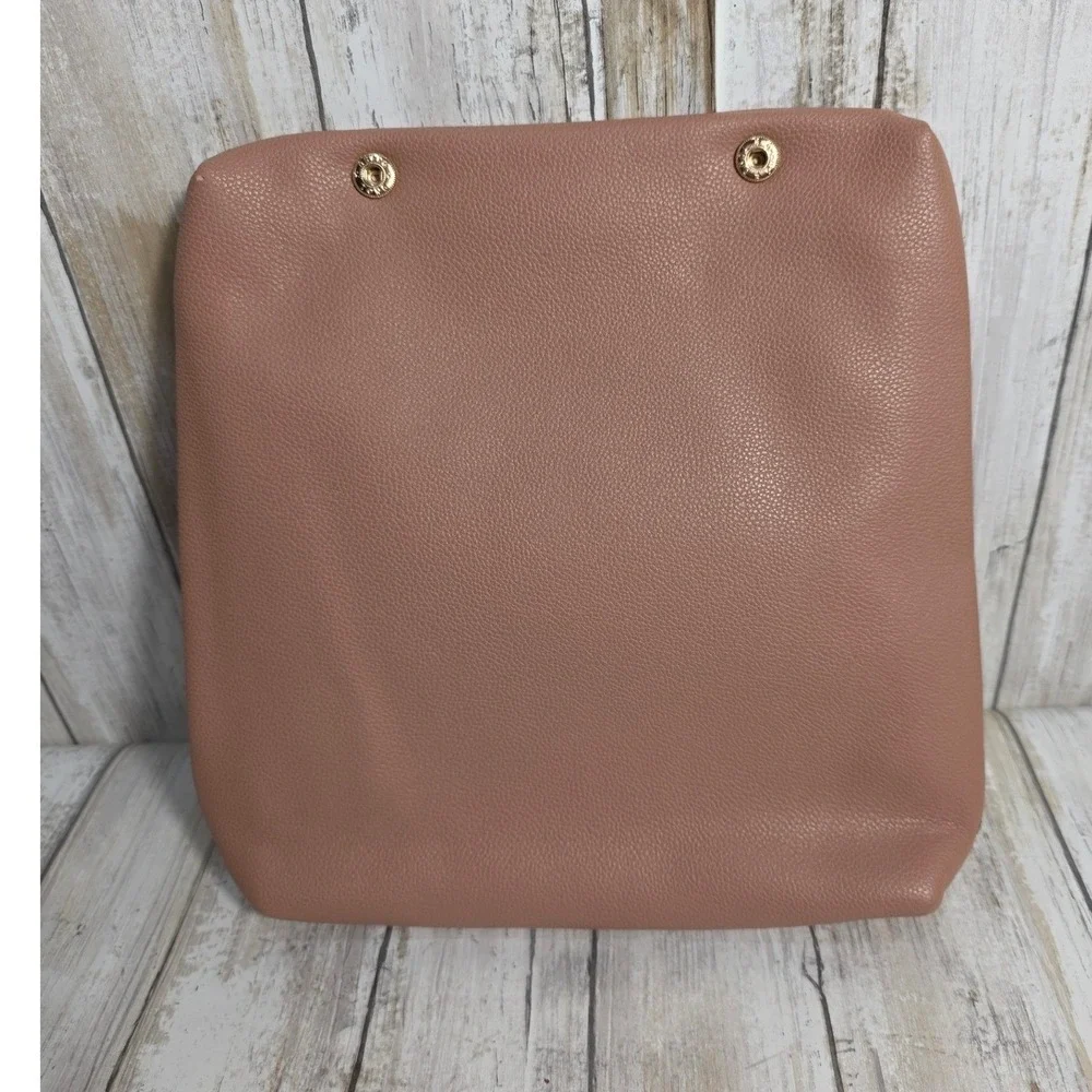 Ayla & Co Vegan Leather Diaper Bag Pouch Dusty Rose Gold Zipper Snap 10x 10